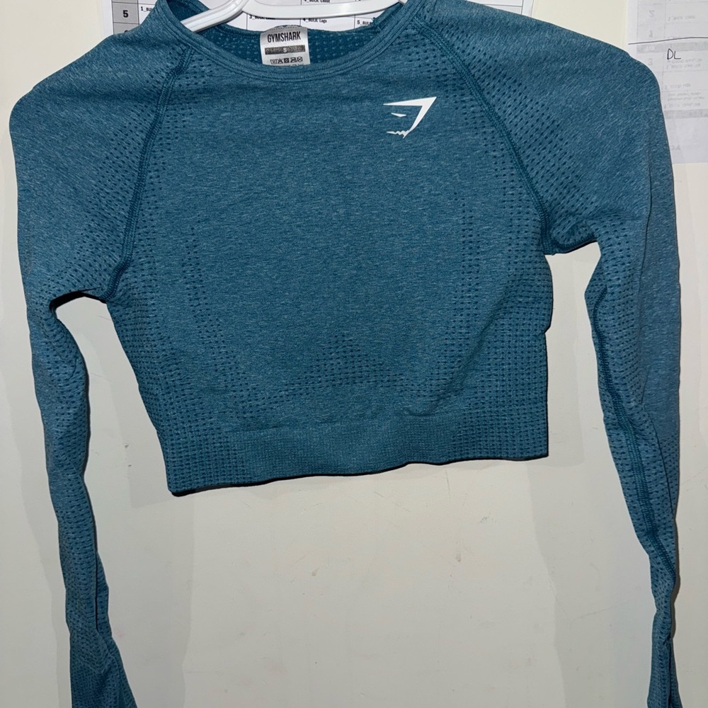 Gymshark Blue Long Sleeve Crop Top